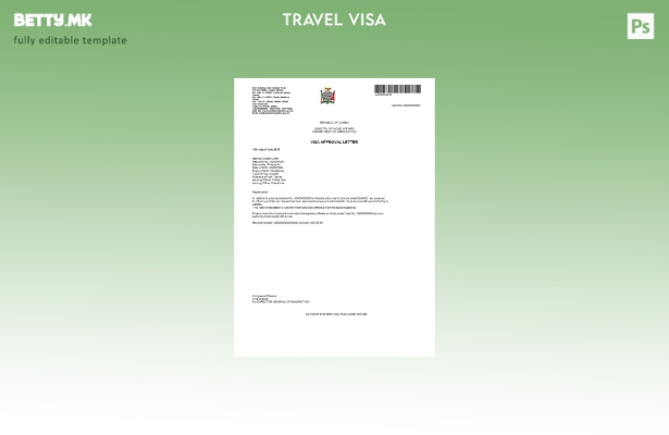 модерен стил Замбија и виза во шаблон за Word и Pdf